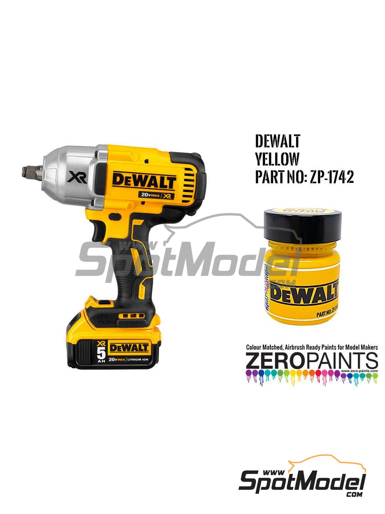 Dewalt Tools Yellow 1 x 30ml. Paint for airbrush manufactured by Zero Paints ref. ZP 1742